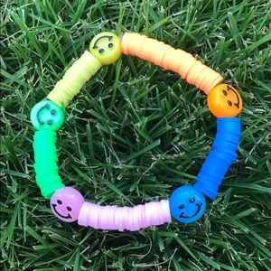 preppy rainbow smiley face bracelet